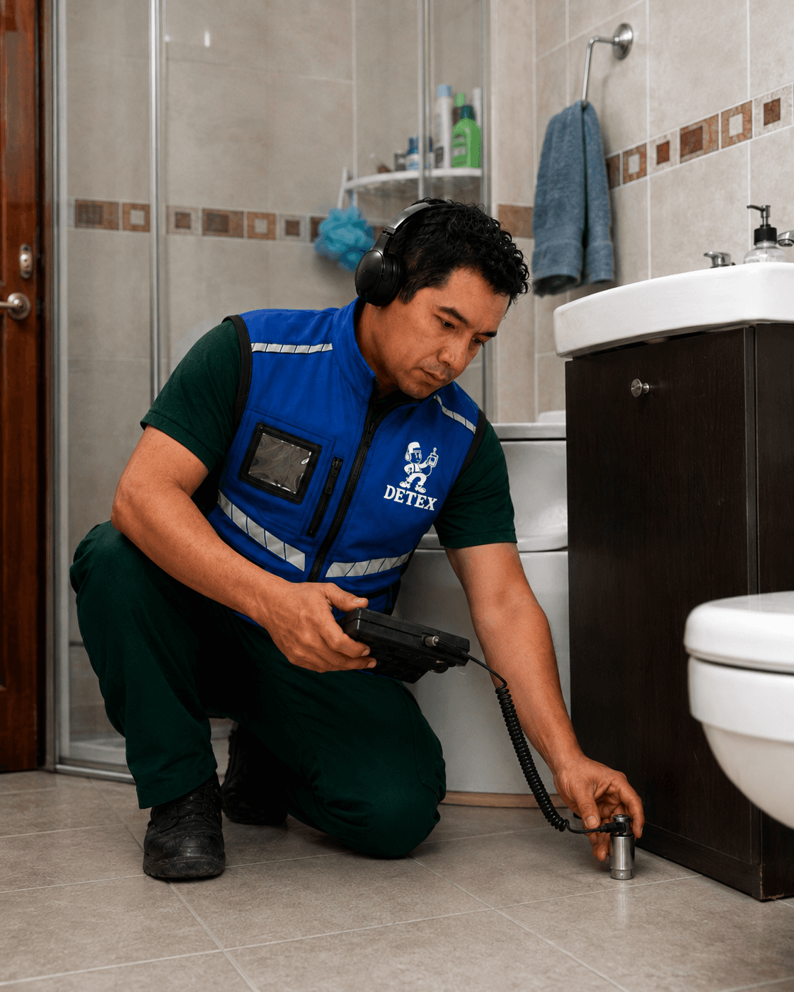 Inspección técnica de una posible filtración en un baño